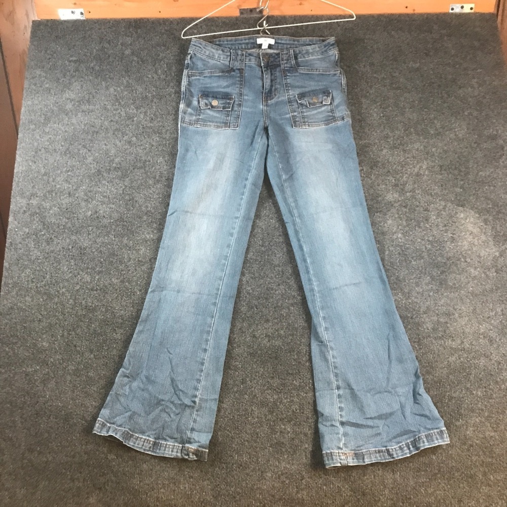 BP. Flared Jeans Womens 28 (Fits 29x30.5) Blue Denim Cotton Stretch Streetwear
